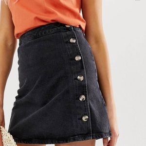 ASOS Tall Black Denim Skirt